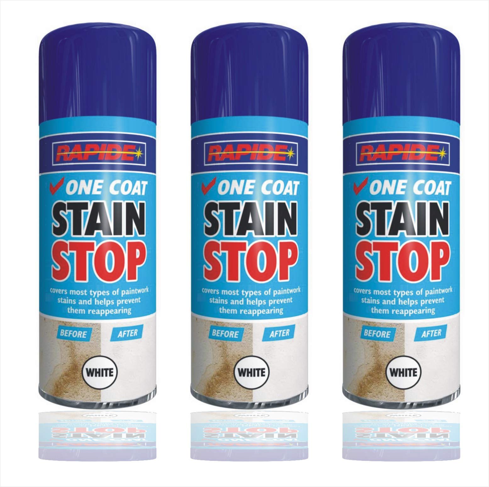 Buy HitlineUK Stain Blocker Spray Paint White 400ml, Damp Proof Paint