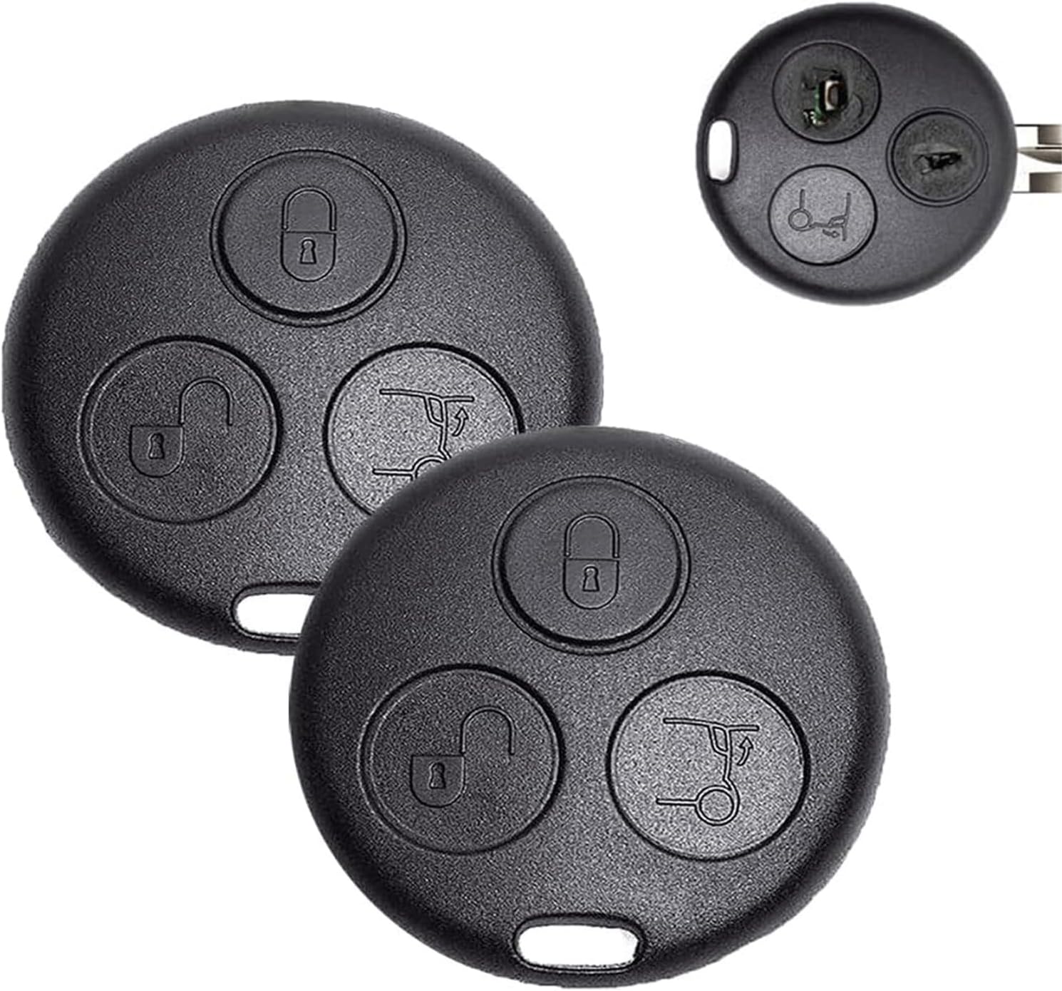 2x Smart Schlüsselgehäuse - 3-Tasten Ersatzgehäuse Für ForTwo 451 & ForFour
