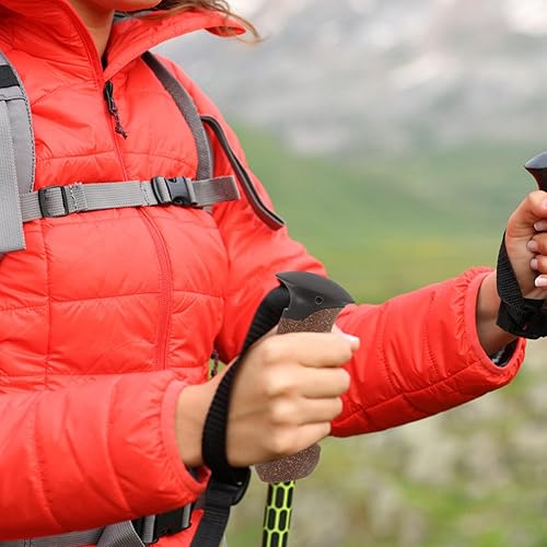 Miniatura 5 de Mango de bastón, mango de caña de senderismo, mango de corcho, agarre de poste de trekking, puntas de bastón, protectores de repuesto, adaptador de