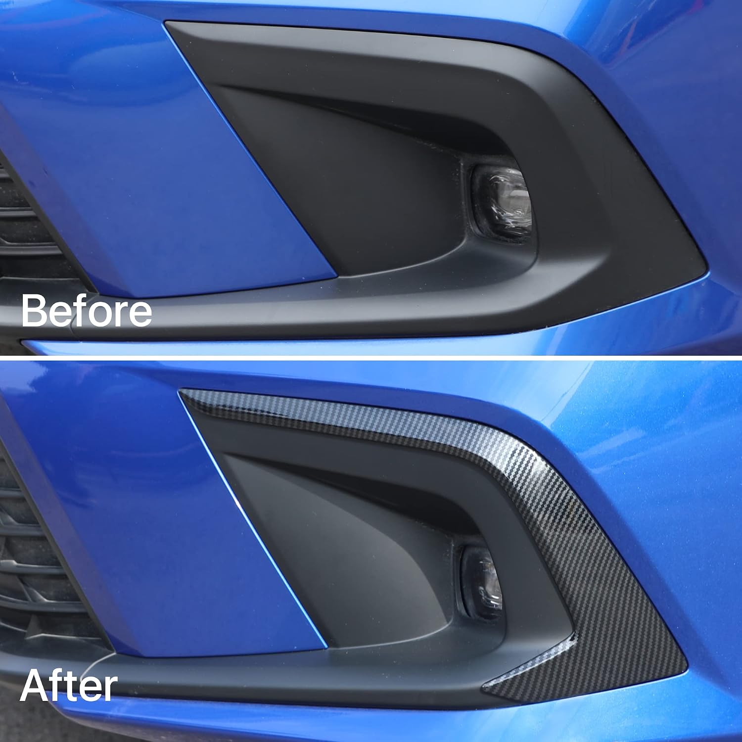 Sporty Front Fog Lamp Trims for Honda Civic 2022 11th Gen Carbon Fiber Grain