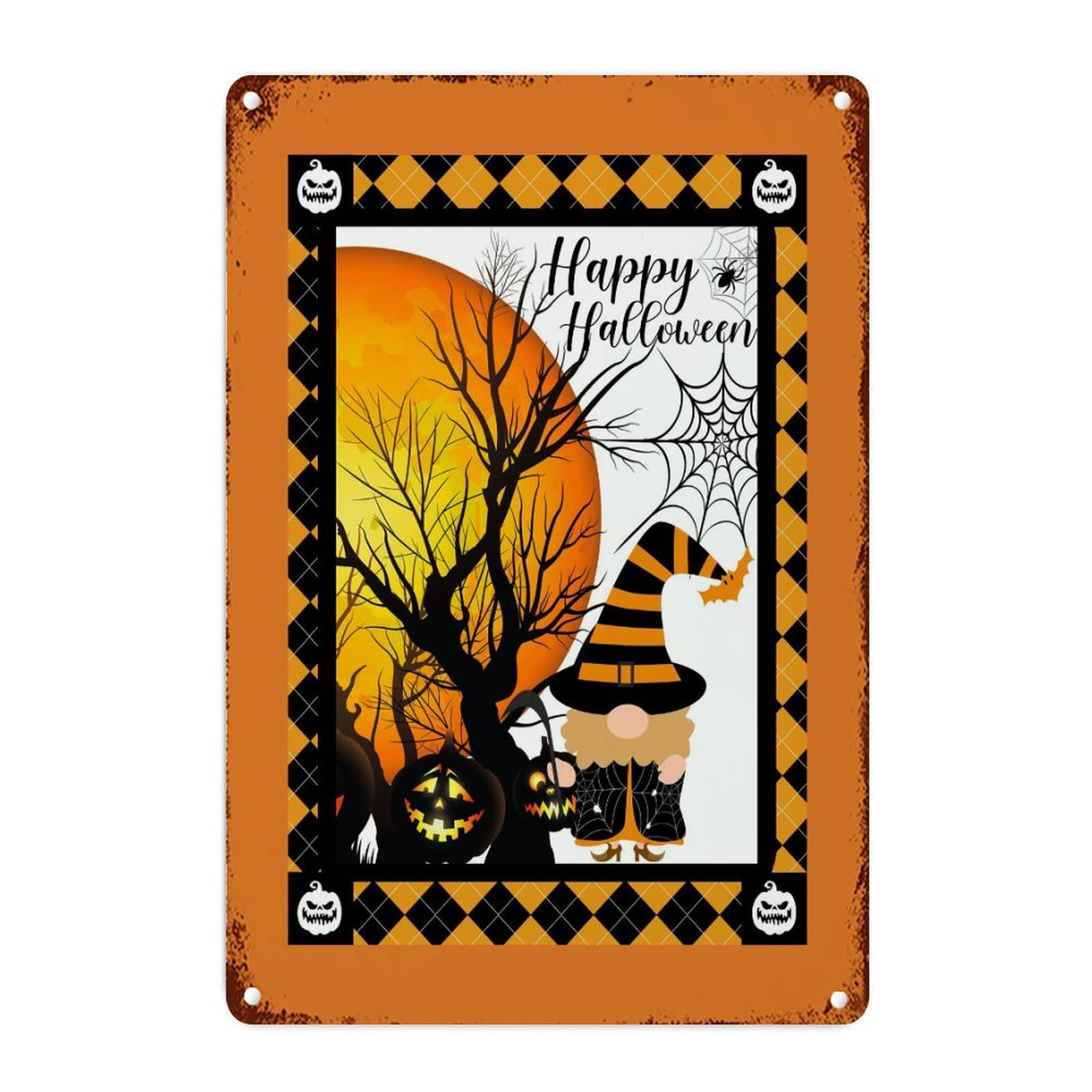 Décoration murale shabby chic Halloween en métal durable finition rustique 45,7cm