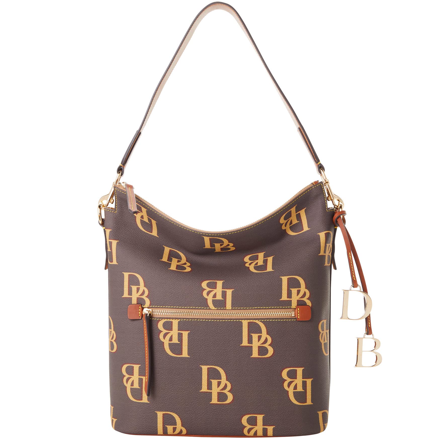 Dooney And Bourke Monogram Large Sac Shoulder Bag Brown Tmoro