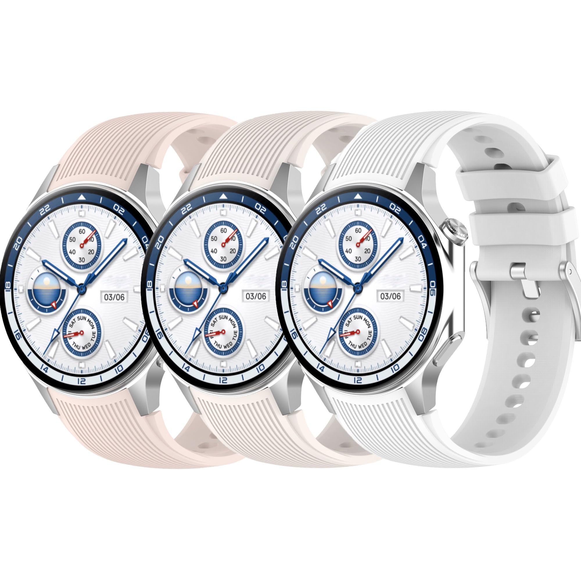 3-Pack Compatible with Oneplus Watch 3/Oneplus Watch 2 Band Women Men, Soft Silicone Replacement Wristband Strap Accessories for Oneplus Watch 2/Oneplus Watch 3 Smartwatch