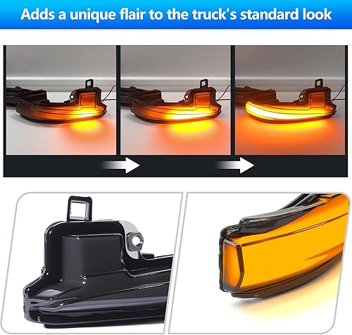 Miniatura 3 de SPEAK1BY1 Luces de espejo lateral para Tacoma 2016-2022 2023, señales de giro de espejo lateral secuencial, luces LED ahumadas, luces direccionales