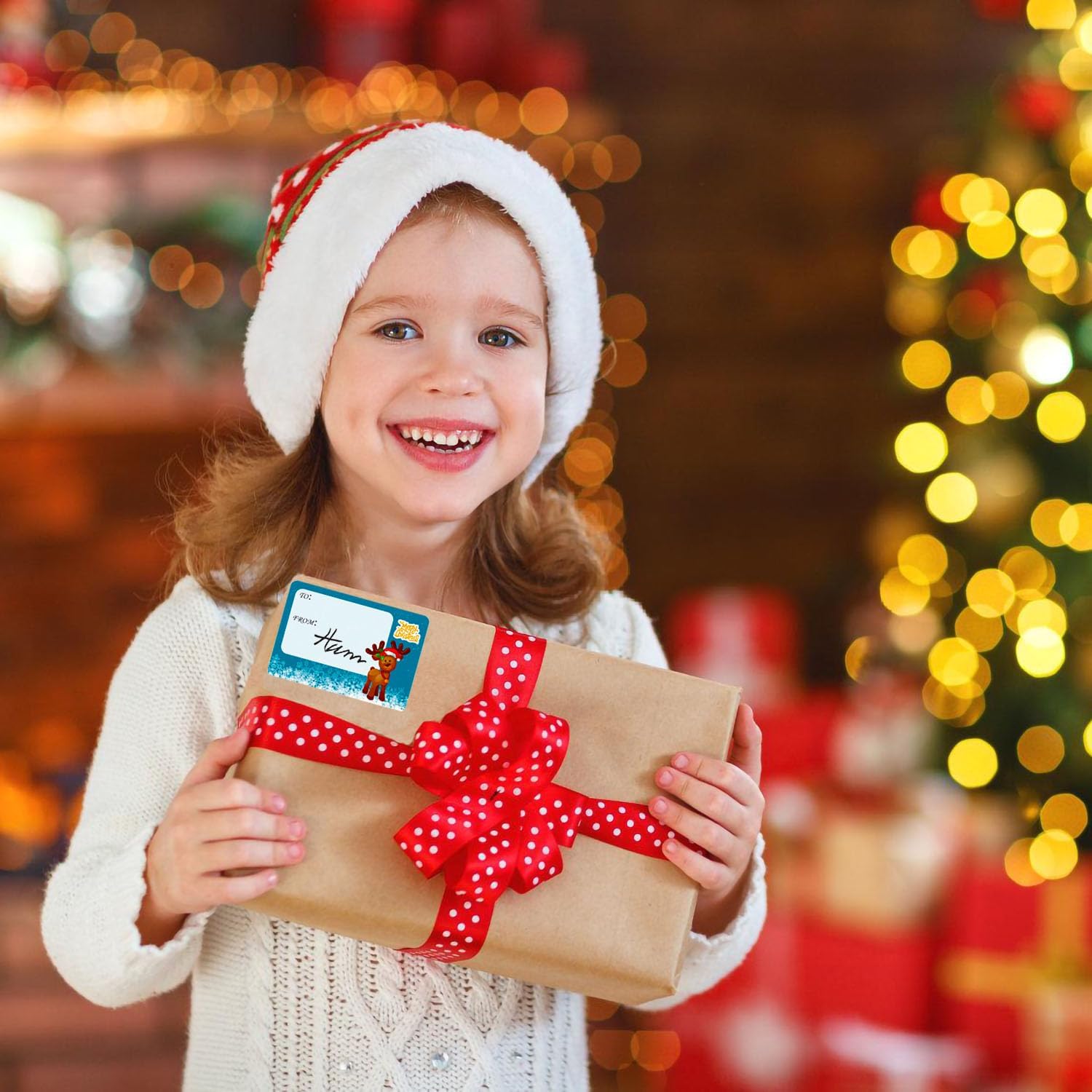 Christmas Stickers Labels 120Pcs Christmas Gift Tags Self-Adhesive Xmas Sticky Labels for Present Party Bags Cards Envelope(75x52mm) - Image 6