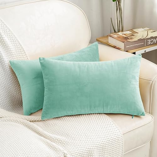 HWY 50 Juego de 2 fundas de cojín lumbares grises grises de 12 x 20 pulgadas para sofá, sala de estar, cama, fundas de cojín rectangulares