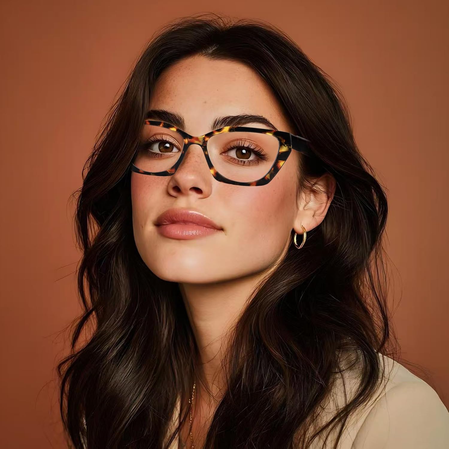 Bifocal Reading Glasses Women Cat Eye Irregular Frame Fashion Readers with Spring Hinge
