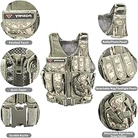 Vista 5 de vAv YAKEDA Chaleco táctico ultraligero transpirable para exteriores, chaleco de entrenamiento Airsoft ajustable para adultos