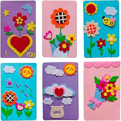 EAJASUCE 6 Set Card Making Kit, Greeting Card Making Kits, Craft DIY Handmade Card Making Supplies Thank You Cards Art Crafts for Kids Christmas Birthday