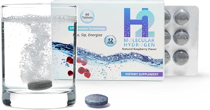 WELLNESS EXTRACT H2 Molecular Hydrogen Water Tablets with Magnesium 12 PPM Effervescent Hydrogen Tablets for Drinking Water, Supports Hydration, Energy & Metabolism, Raspberry Flavor, 60 Tablets