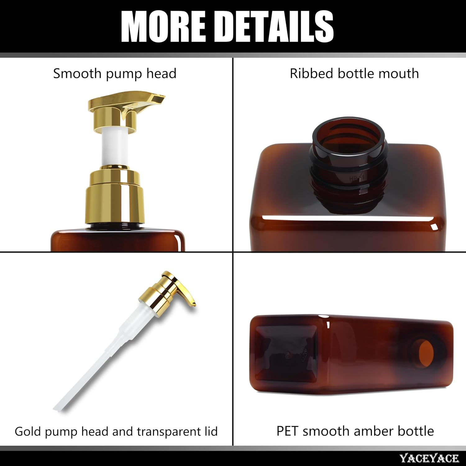 Set of 3 Refillable Soap Dispensers with Pump, 16.9oz Brown image 4