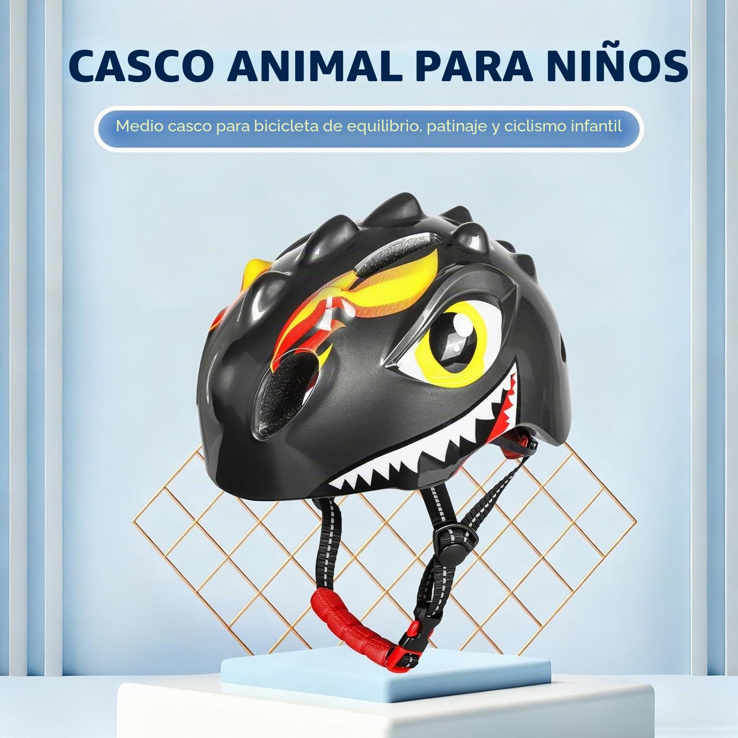 Casco de bicicleta para niños con luz LED, bonito casco de seguridad de dinosaurio 3D para niñas, niños de 3 a 8 años, ajustable y transpirable para niños, para bicicleta, monopatín, patinaje, patinaje
