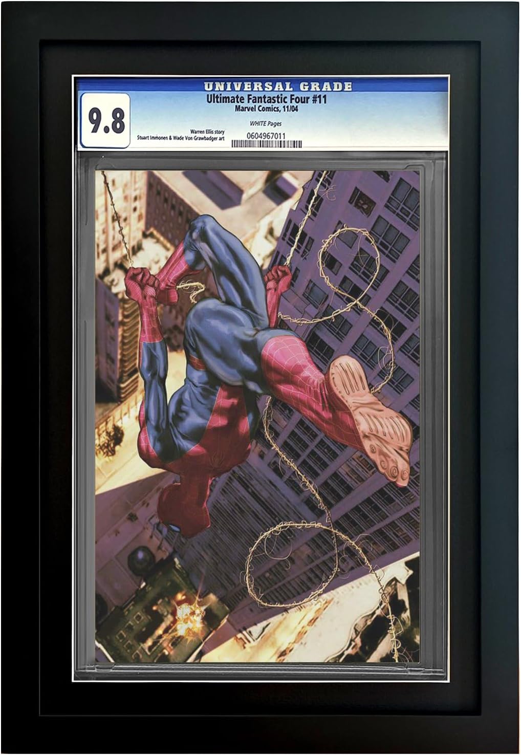 Single CGC Graded Comic Book Frame,Only for Standard CGC Graded Comic Books,Solid Wood (White mat)