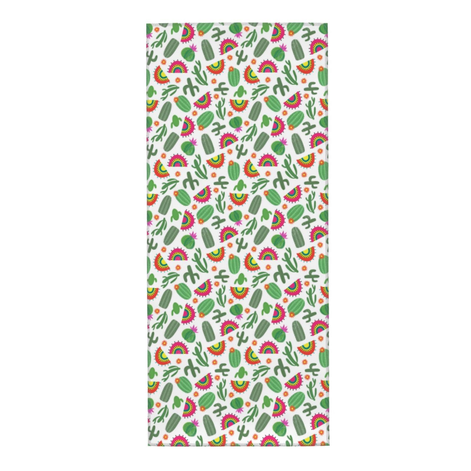 LSRCPD Towel 30 x 70 cm,Hand Towel, Soft Bath hand towels for Kitchen Hotel Gym Laundry RoomBright Mexican Style Pattern With Cactus