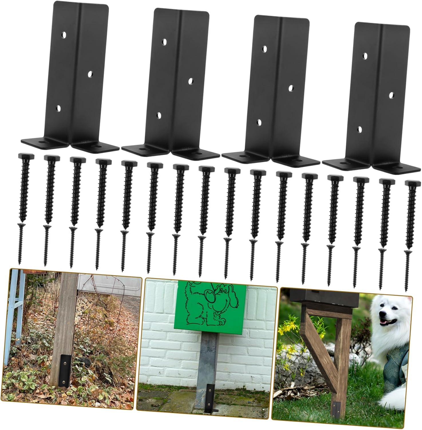 GALPADA Mailbox Post Base Protector Heavy Duty Deck Railing Base for Stable Support Ground Stabilizer for Mailbox and Fence Posts