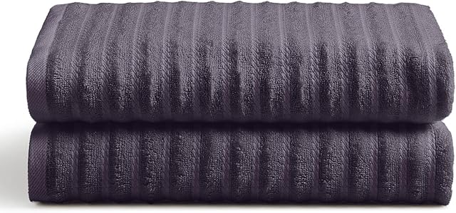 Cosy House Collection Luxury Bamboo 2-Pack Towel Set - Ultra Soft, Absorbent & Quick Drying - Plush Cotton Hotel Spa Quality - 68cm x 137cm - (Bath Towel , Grey)