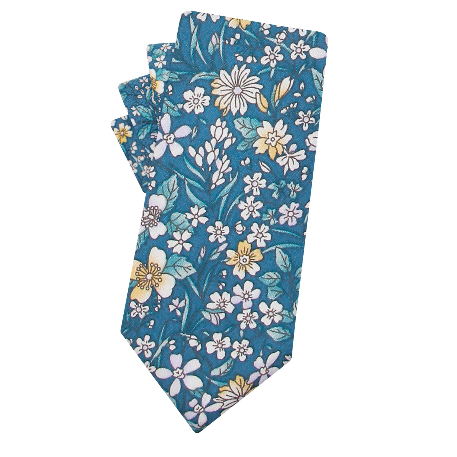 Mantieqingway Men's Cotton Floral Neck Tie 2.56'' Printed Skinny Tie