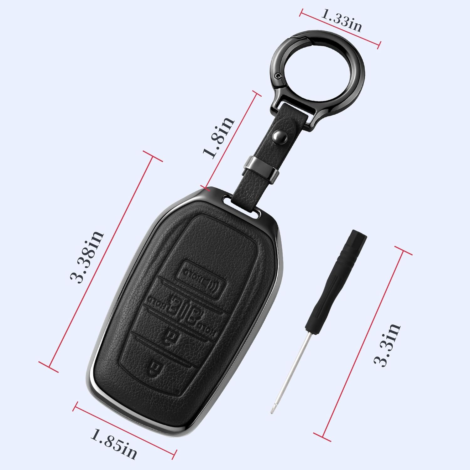 for Toyota Key Fob Cover with Keychain Compatible with Toyota Venza Sienna Minivan Corolla Tundra Prius Land Cruiser (BLACK)
