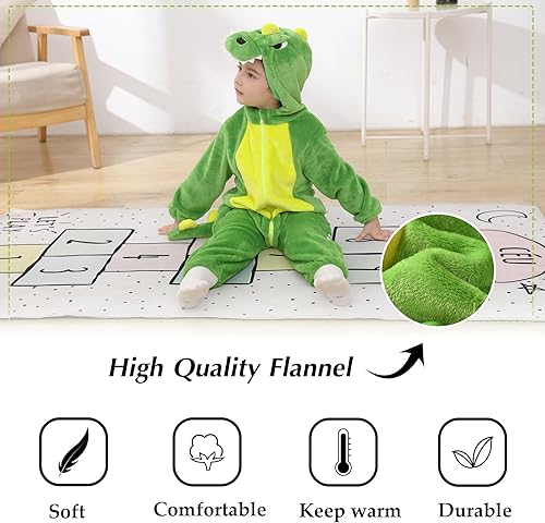 Miniatura 4 de TONWHAR - Mameluco con capucha, fantástico disfraz infantil de varios animales, como tigre o dinosaurio