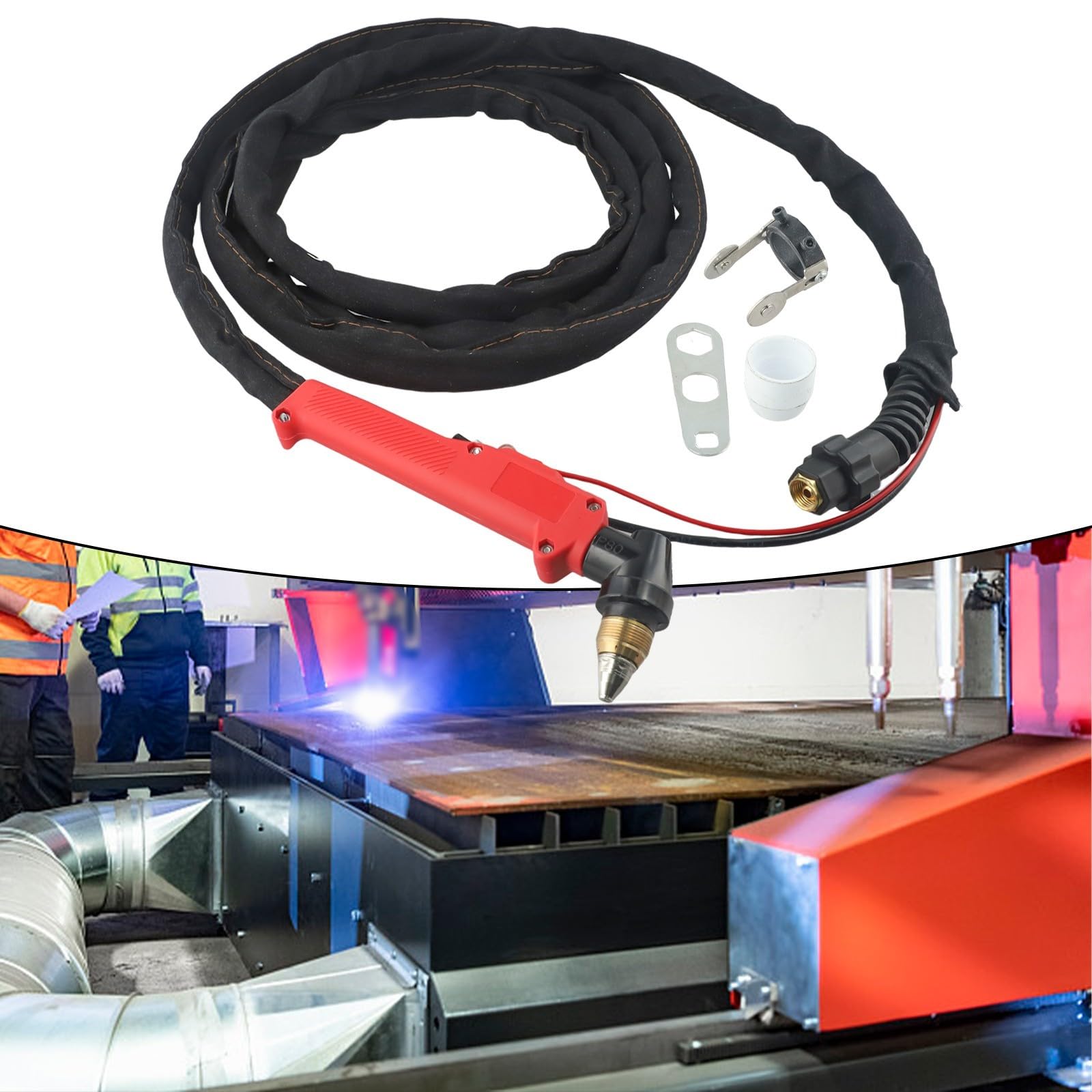 Juego de antorchas de corte de plasma P80 de grado profesional, 80 A 100 A, manguera de 4 m