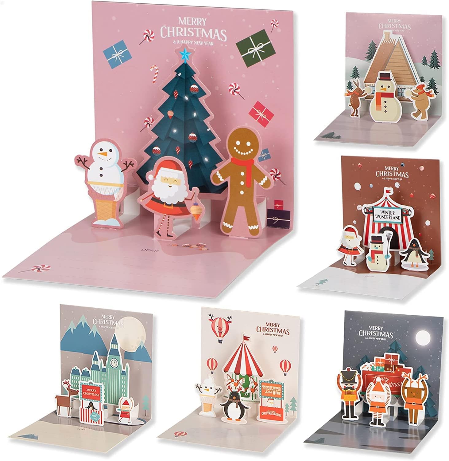 CUTPOPUP NATALE CON bambini,3D Biglietti Natale 2024 Biglietti Auguri Na EUR 16,10 - IT