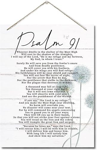 Letrero de decoraciĂłn con cita inspiradora cristiana del Salmo 91, letrero espiritual para decoraciĂłn de pared, placa de pared impresa colgante, Letrero de decoraciĂłn con cita inspiradora cristiana del Salmo 91, letrero espiritual para decoraciĂłn de pared, placa de pared impresa colgante,