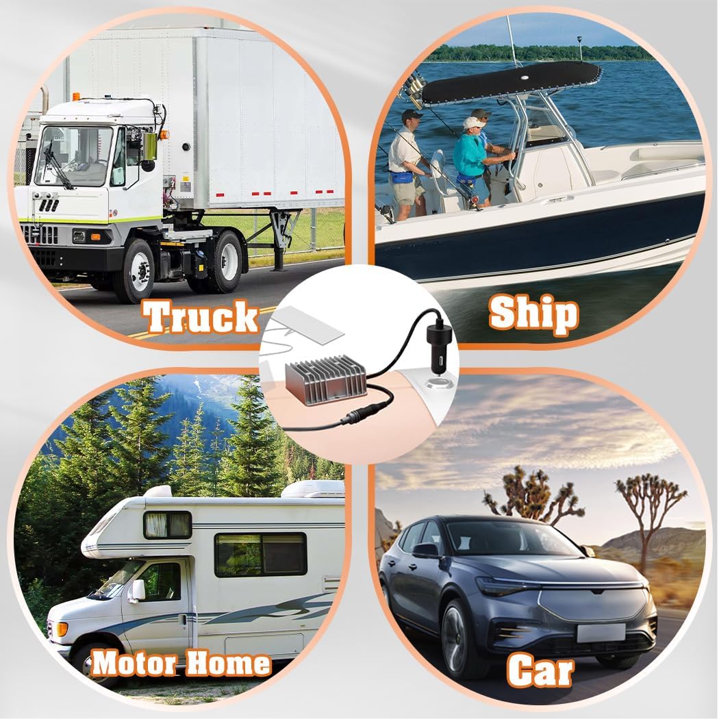 Starlink Mini Cable Car Adapter with Cigarette Lighter Power Adapter, 10-28V to 30V 3.5A Conversion Kit for Truck RV Car, 12V Power Cable with Cigarette Lighter Plug, DC Step Up Converter