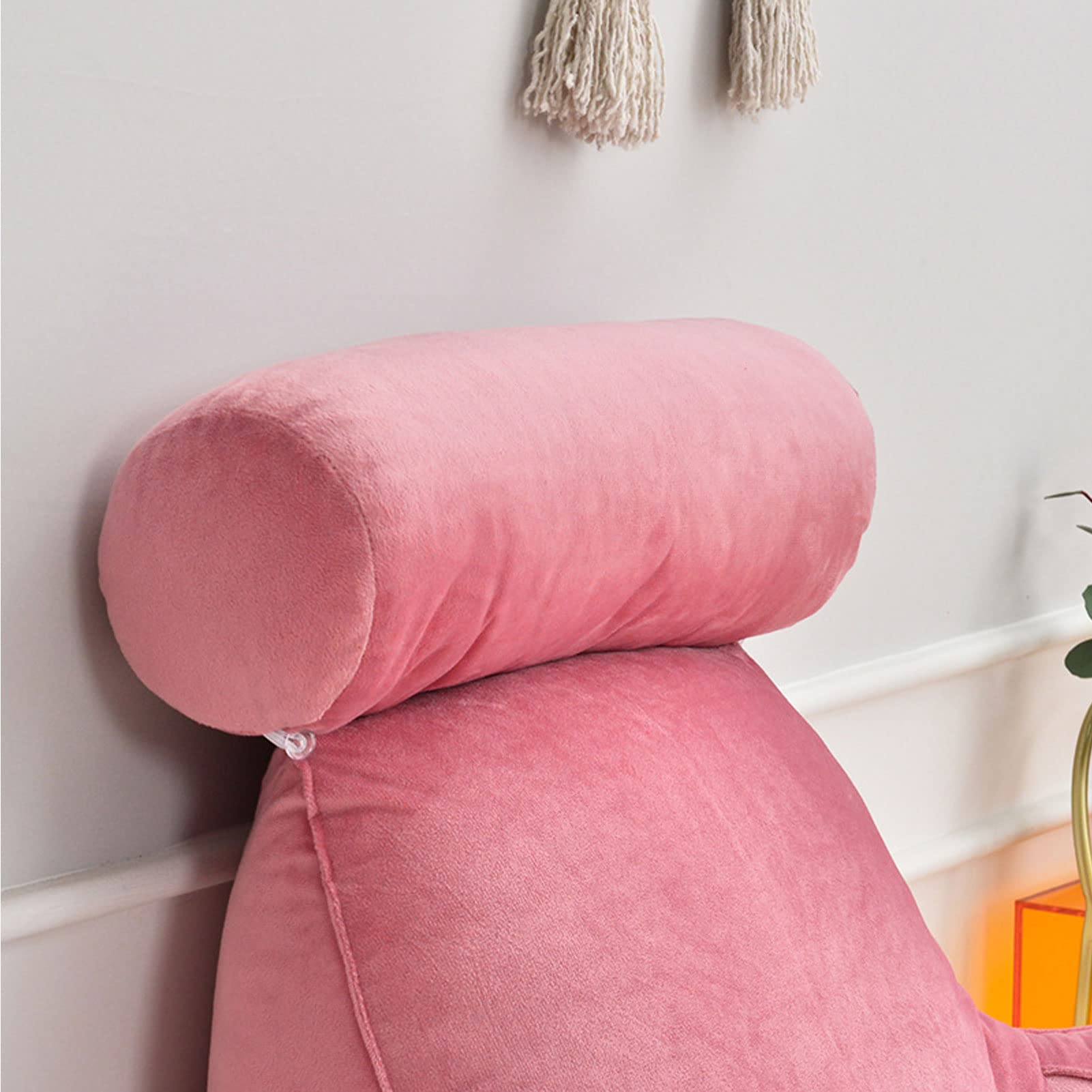 Cómoda almohada de lectura con reposabrazos y respaldo para cama, rollo de cuello desmontable, ideal para leer, relajarse, ver la televisión, apoyo definitivo para descansar.