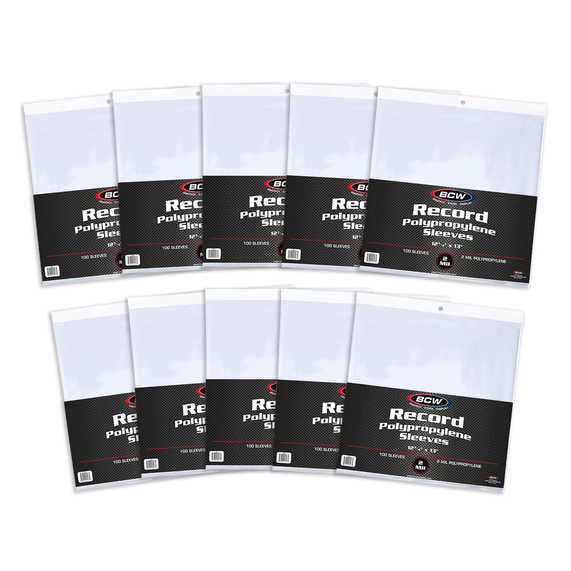 BCW 33 RPM Polypropylene Record Outer Sleeves, 2 Mil Thickness Vinyl Album Protectors, Clear Protective Covers for LP Records (1000 Pack)