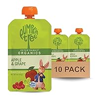 Vista 1 de Pumpkin Tree Peter Rabbit Organics, aperitivo de fruta 100% puro orgánico de manzana y uva, 4 onzas (Paquete de 10)