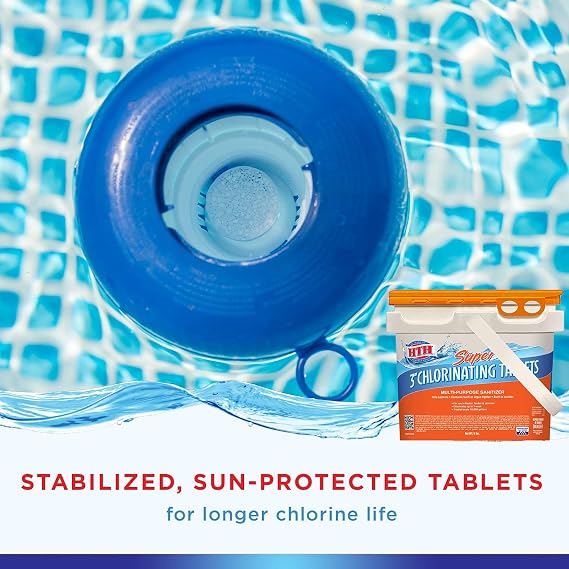 HTH 42042 Super 3 Chlorinating Tablets Swimming Pool Chlorine, 5 lbs