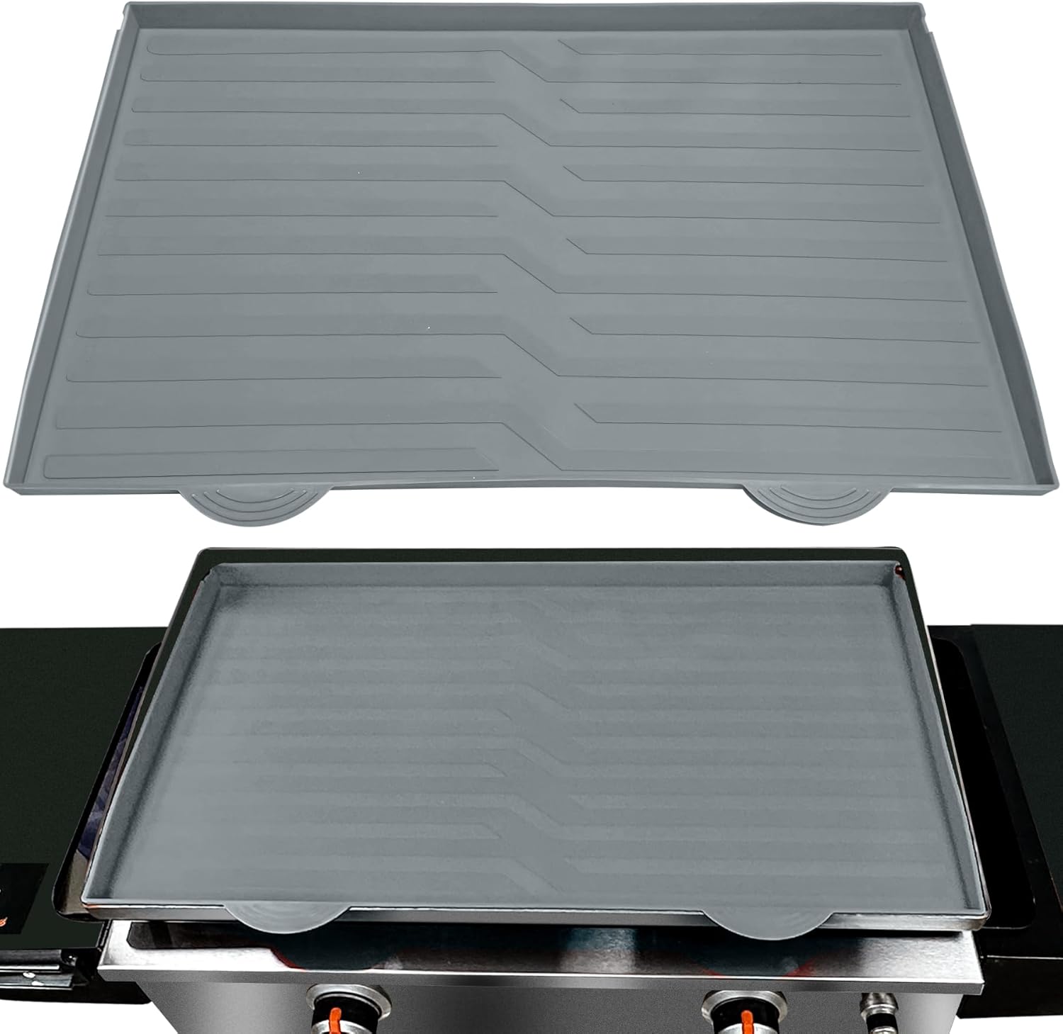 36 Inch Silicone Griddle Mat for Blackstone, Heavy Duty Food Grade Silicone Mat, Protects Griddle from Rodents, Insects, Debris, and Rust, All Season Cooking Protective Cover - Gray