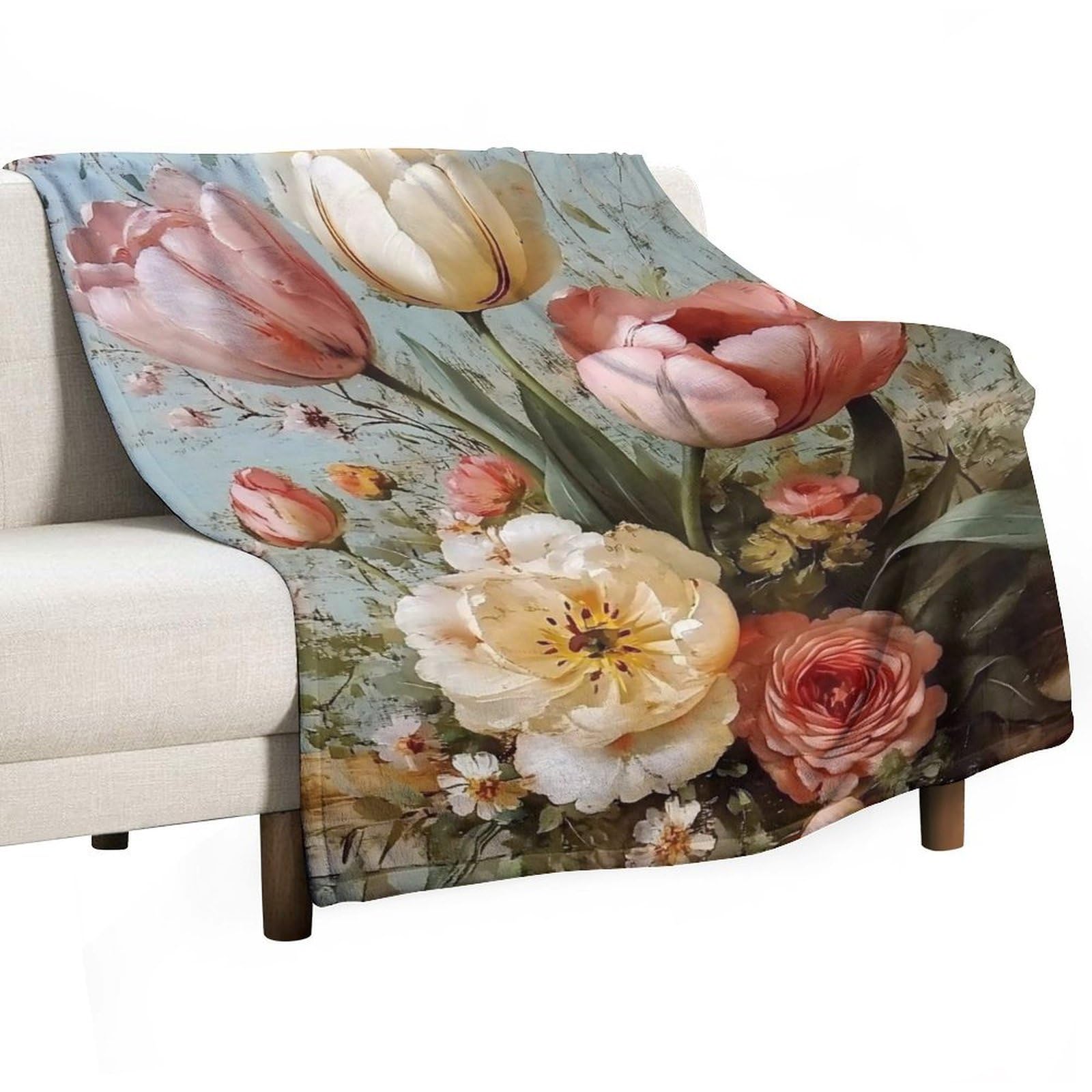 YHGSREUOH The Flowers (1) Flannel Blankets Fleece Soft Throw Lightweight Plush Gifts for Couch, Bed, Cozy Sofa Plush, Chair, Lovers 100x130cm(40x50in)