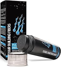 Hair Building Fibers, Professional Quality Fibre Hair Powder Spray Hair Fibres Black Hair Loss Concealer for Men and Women for Bald Spots & Thinning Hair (Black)