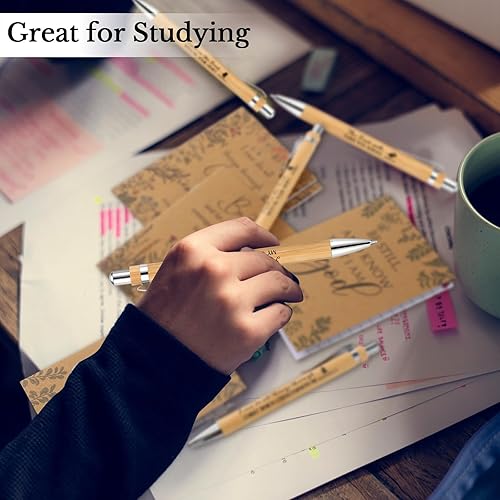 Miniatura 6 de Ctosree 240 unidades de regalos cristianos a granel inspiradores de papel kraft para mujeres, diario de oración con versículos bíblicos, bolígrafos