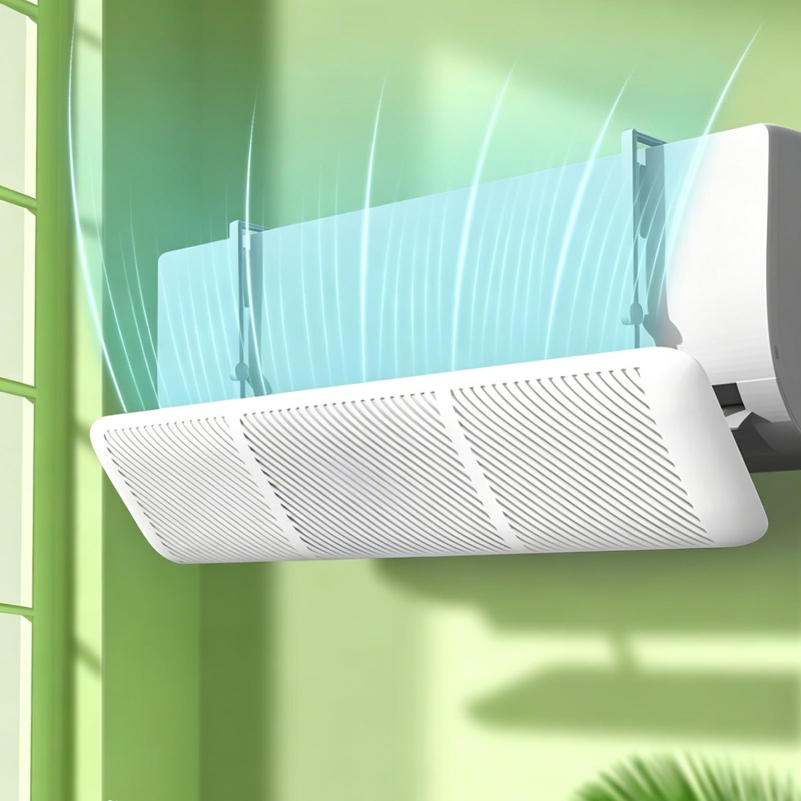 Deflettore Condizionatore Universale, Deflettore Aria Condizionata di Split e Climatizzatori a Parete, Design con Griglia Diagonale, Angolo Regolabile