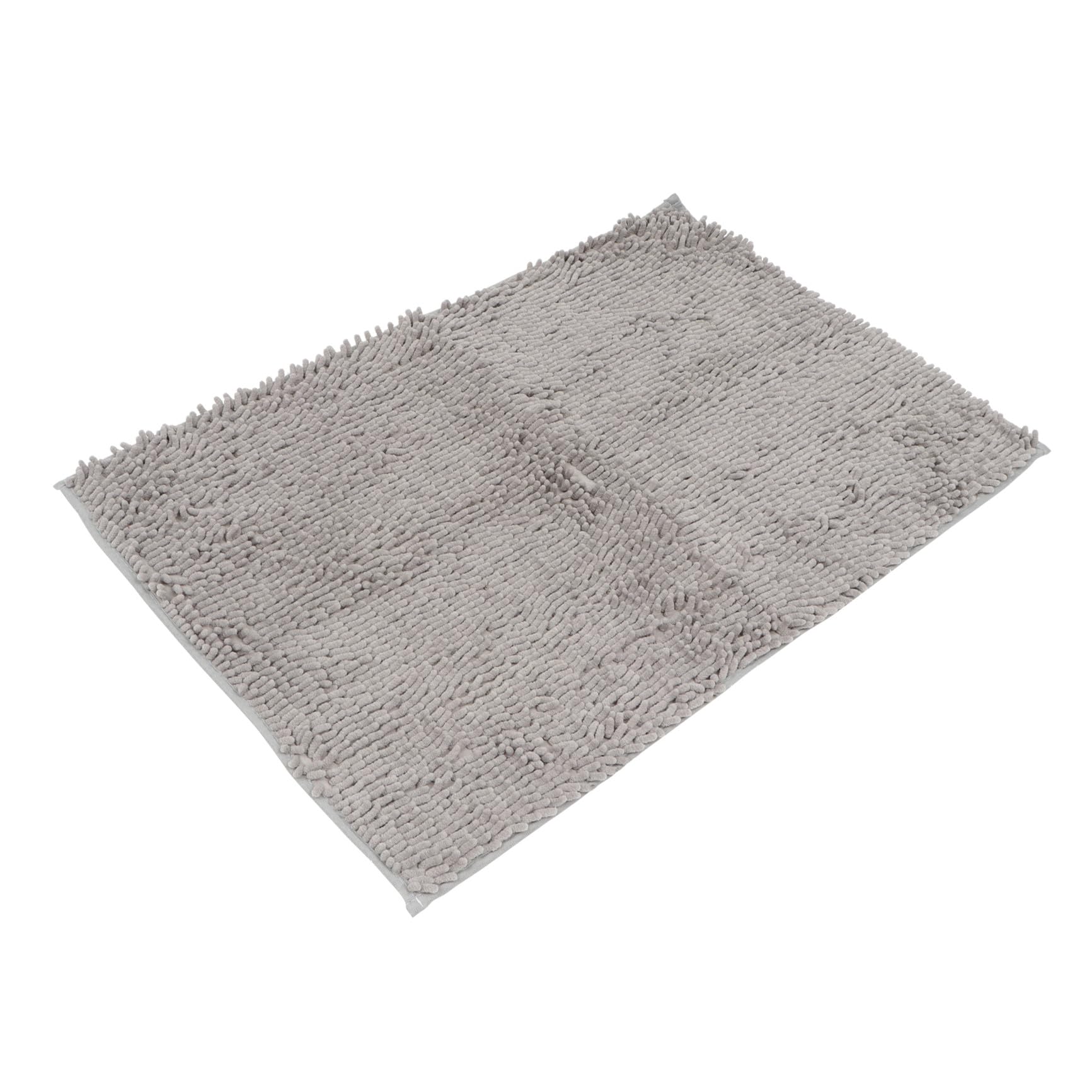 Tapis de bain chenille gris ultra absorbant et doux pour le sol de la maison