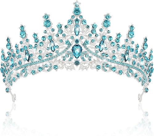 Miniatura 8 de CIEHER Coronas de tiara plateadas para mujeres y niñas, tiaras de corona de princesa para mujeres, nupciales, bodas, bailes, quinceañera, corona de