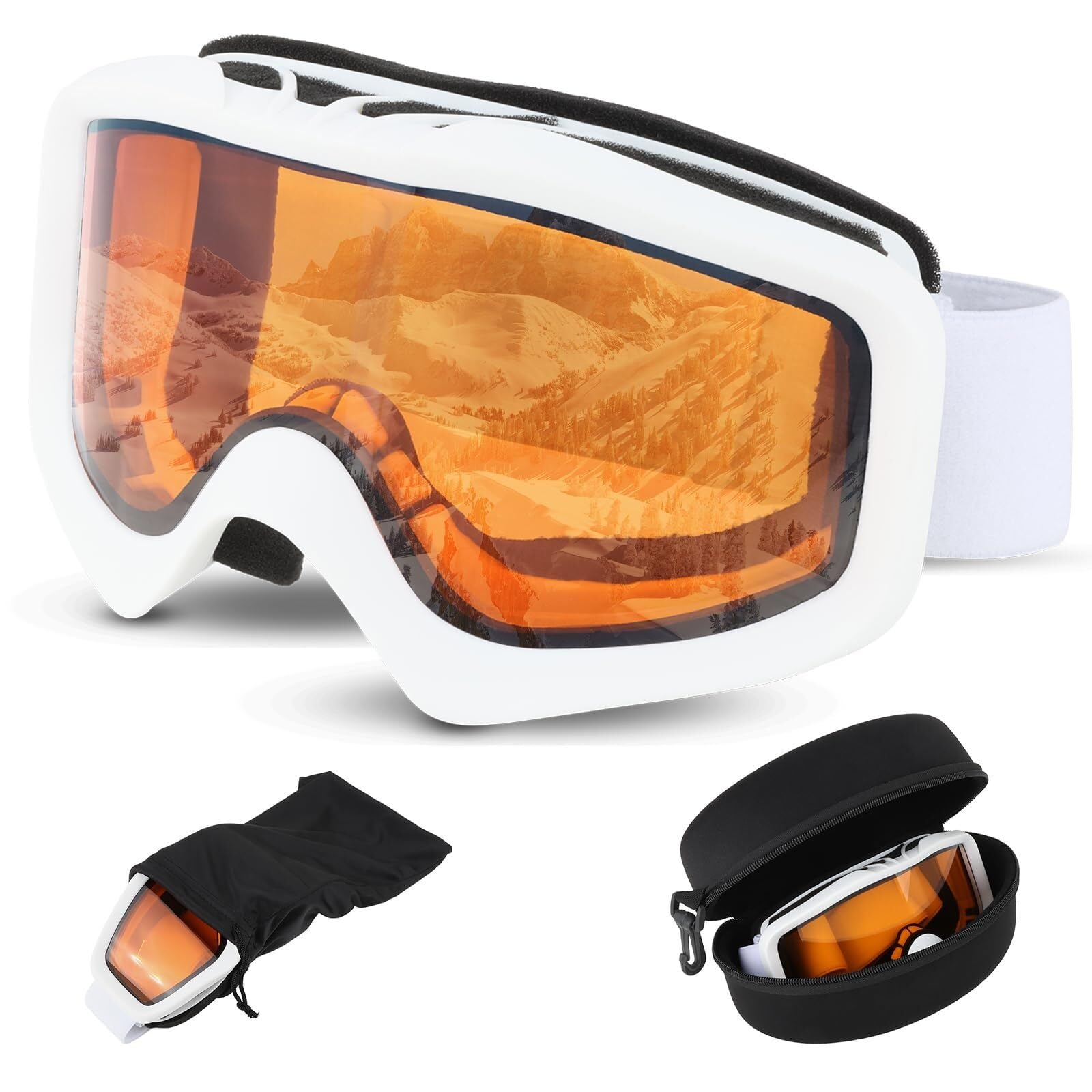 Lunettes de ski et snowboard protection UV masque pliable adulte mixte