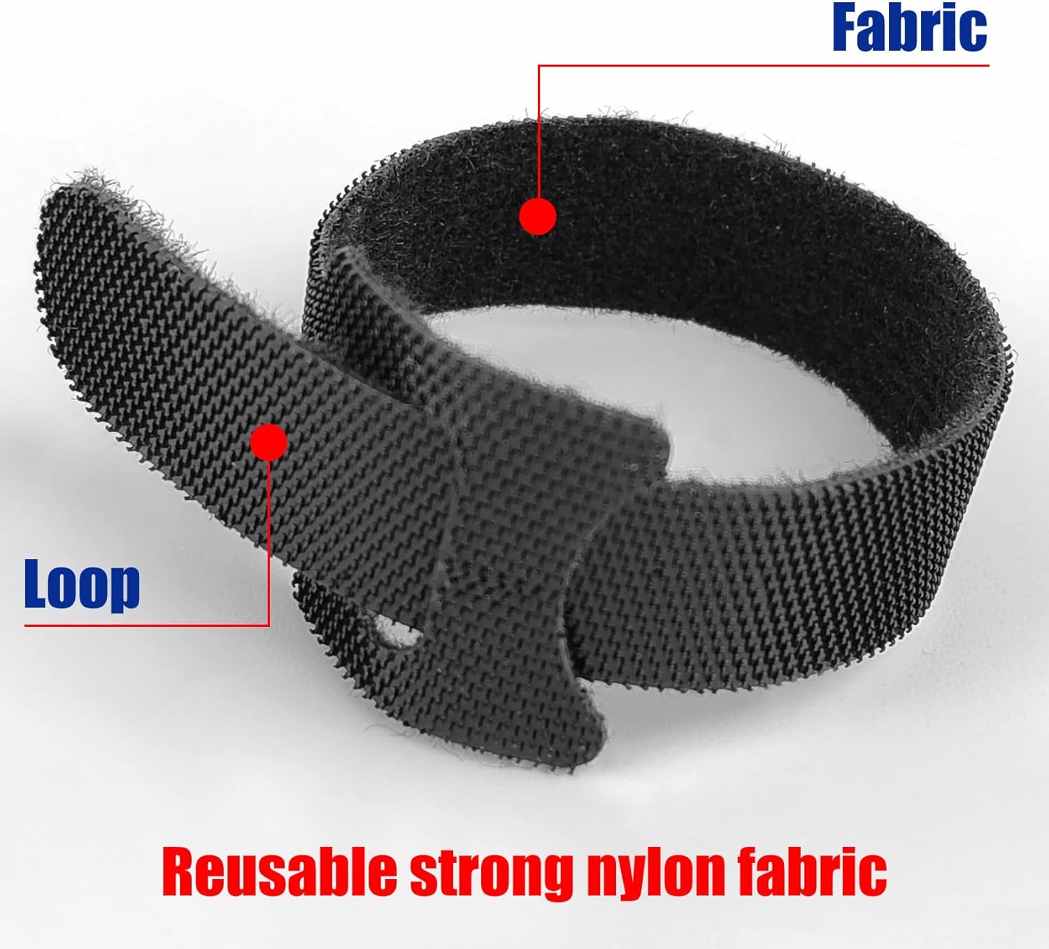 200 PCS 8-Inch Multi-Color Reusable Cable Ties, Adjustable Cord Ties with Hook and Loop for Cable Management (200, 8-Inch)