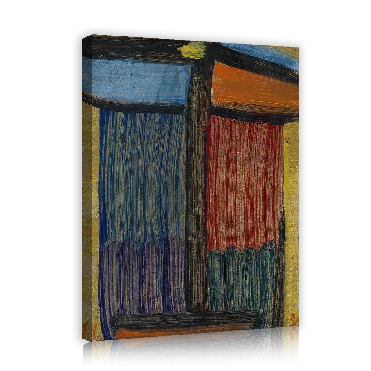 TOANGWALL Minimalist Color Block Canvas Wall Art Corridor Alexej von Jawlensky Meditation Oil Painting Framed Prints for Dining Room Decor 80x95cm