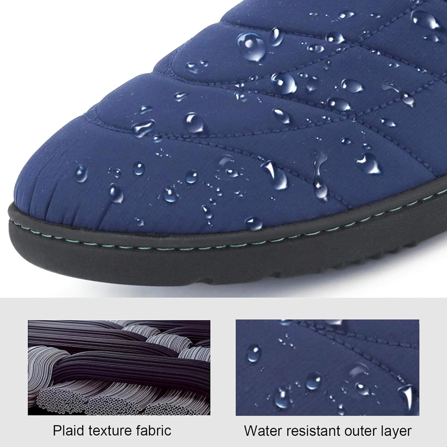 Mens Slippers Outdoor Memory Foam Slip On Indoor House Shoes Loafers - Image 2