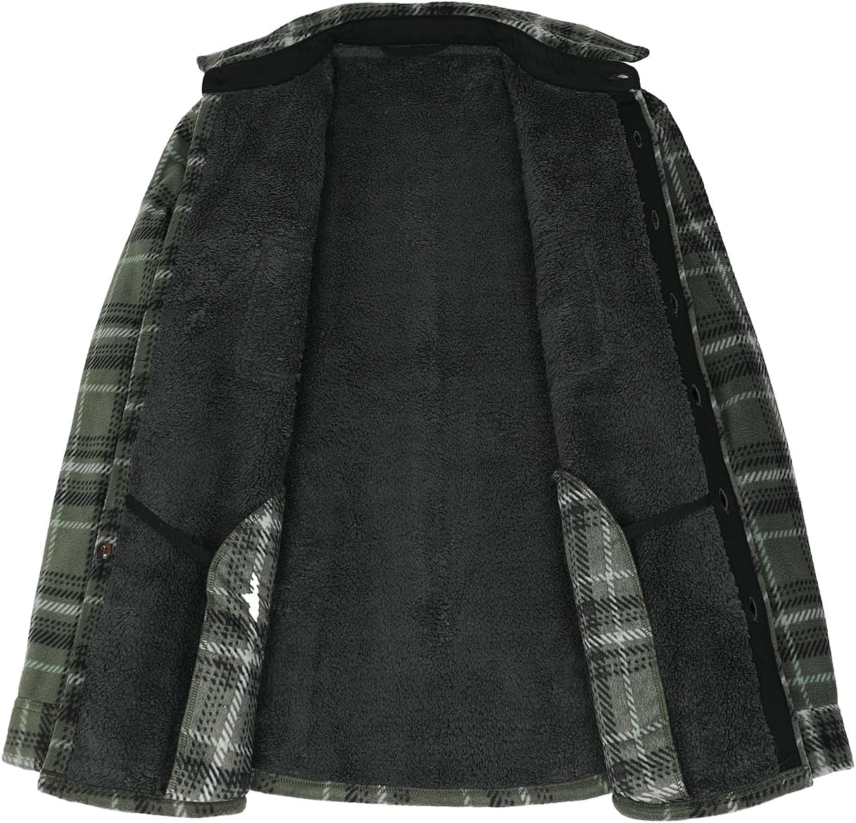 Men's Warm Sherpa Lined Fleece Plaid Flannel Shirt Jacket(All Sherpa Fleece Lined)