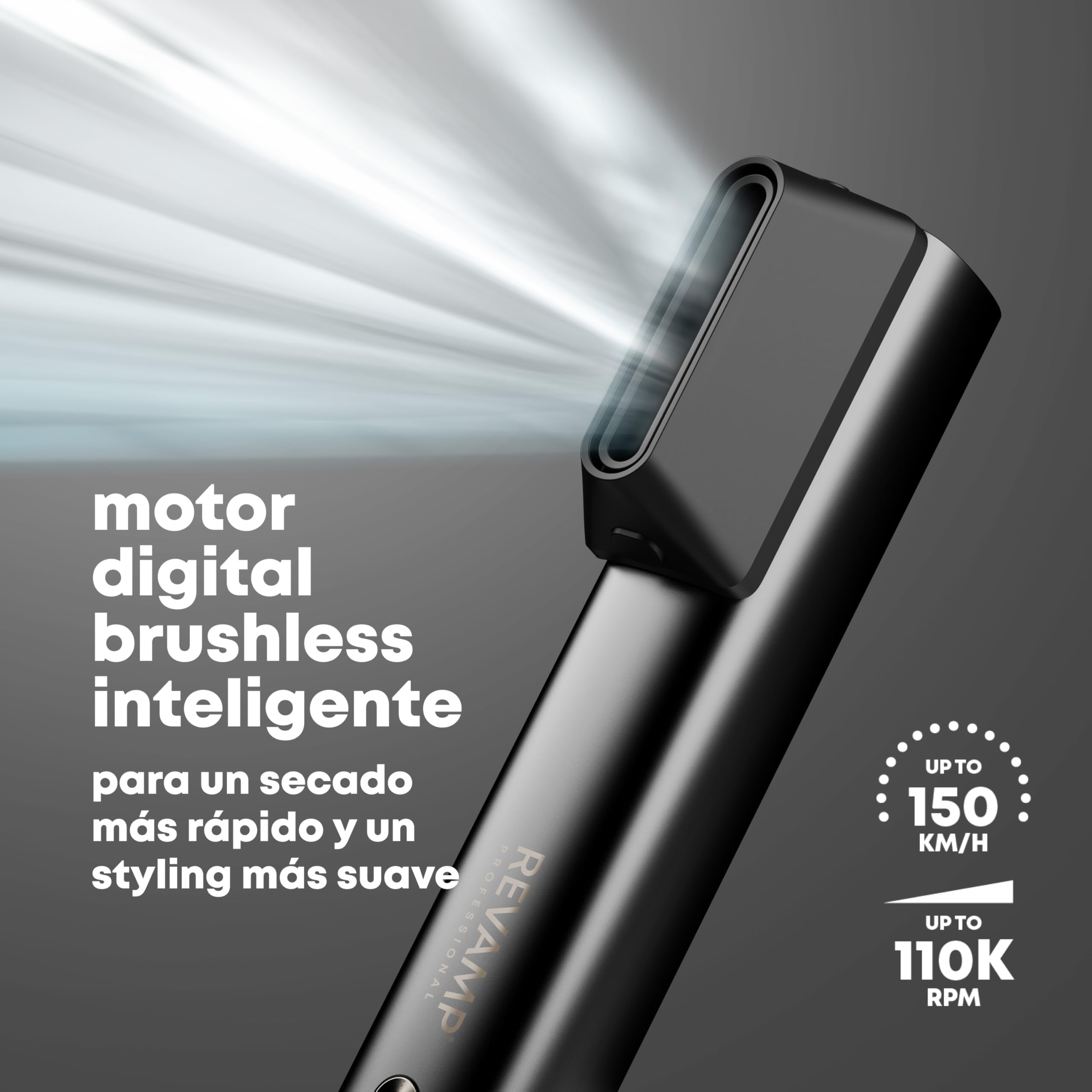 REVAMP HydroShine Air Cepillo Secador 3 en 1 - Hydro Ion | Cepillo Alisador, Profesional, Hidratación y Brillo, Estilizador de Aire, Accesorios, Ultraligero