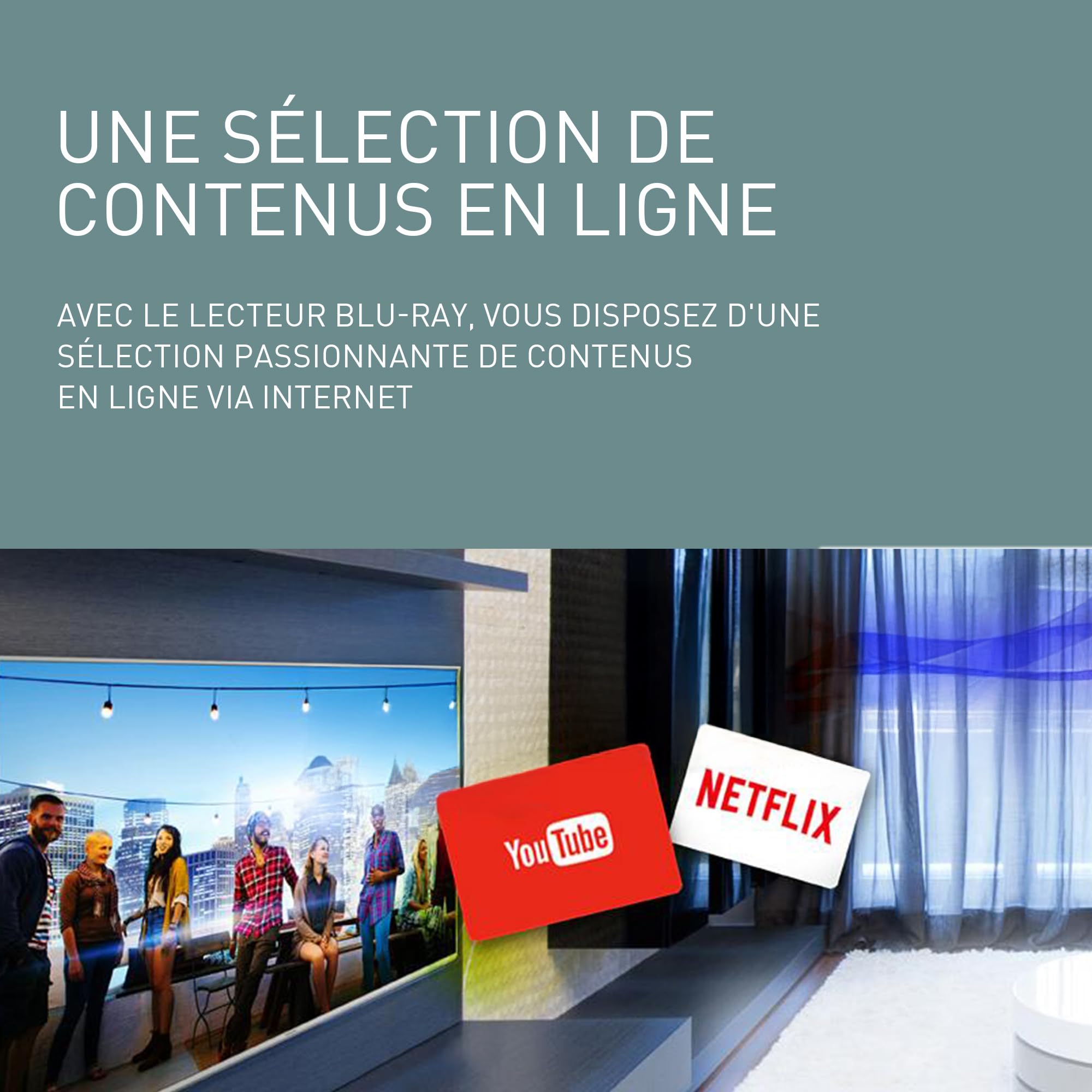 Panasonic DMP-BD84EG-K Lecteur Blu-Ray Smart Network 2D Disc/DVD, Apps Internet, Audio Haute-Résolution, HDD Playback Externe, USB, Ethernet, Design Compact, Noir
