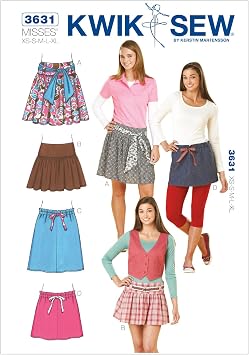 Kwik Sew K3631 Skirts Sewing Pattern, Size XS-S-M-L-XL