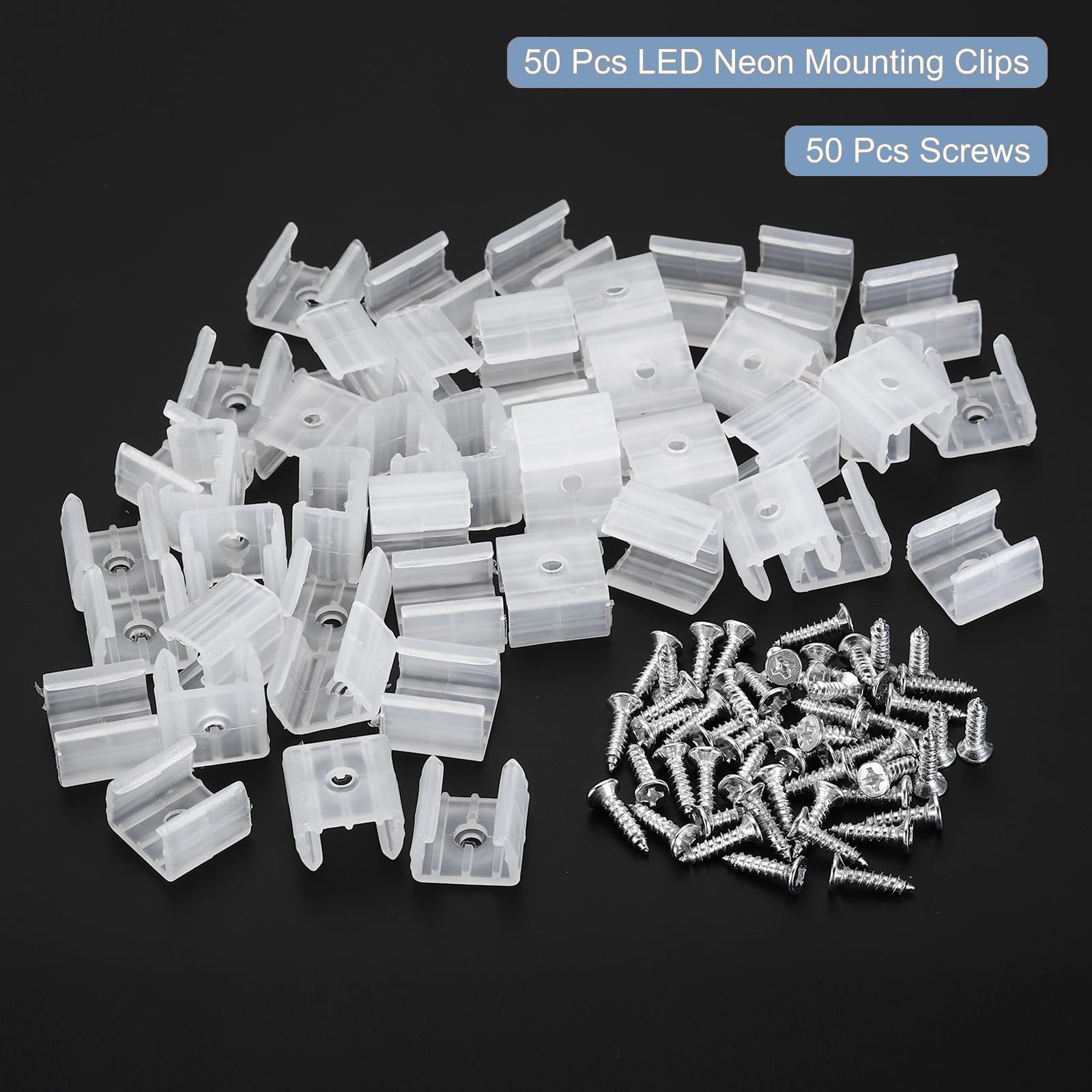 TOP-VIGOR 120Pcs LED Strip Light Clips, Waterproof Mounting Bracket Fixing Clips Plastic Clamp Holders with Screws - Image 3