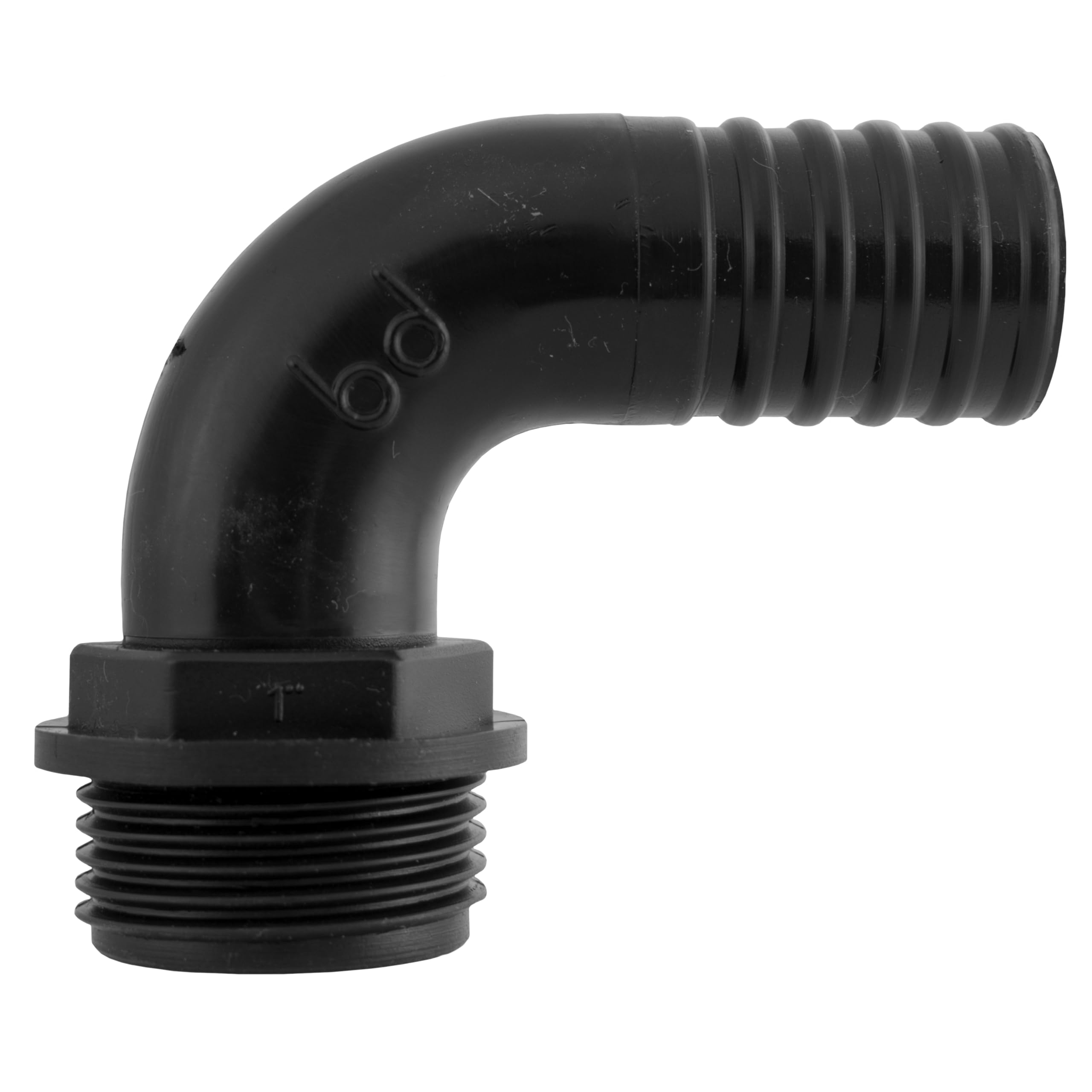 B2C Multi Size Hose Tail Connectors for Corrugated Pond Pipe Versatile Fittings in a Range of Sizes Drainage Waste water (25mm - 1" BSPM thread elbow)