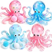 4Pack Octopus Stress Balls for Adults,Cute Jelly Fidget Squishy Toys | Kawaii Jellyfish Bulk Squishies Sensory Toy Set,Birthday Party Favors Classroom Prizes Stress Relief Gifts
