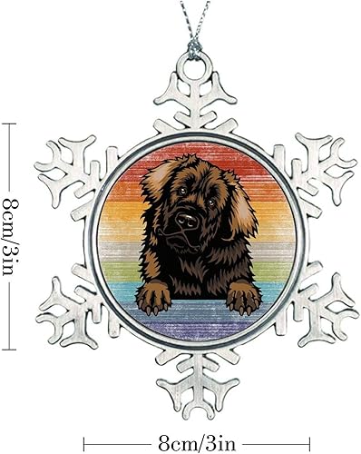 Miniatura 81 de Presa Canario Tree Decoration Ornament - Christmas Snowflake Ornament - Dog Lover Mom Gift Peeking Dog Snowflake Metal Ornaments for Xmas Tree LGBTQ